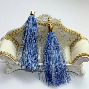 Blue tassel earrings